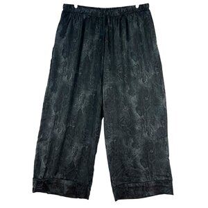 Rebecca Minkoff Women's Pull-on Satin Snake Print Black Lounge Pant Size 2X NWOT